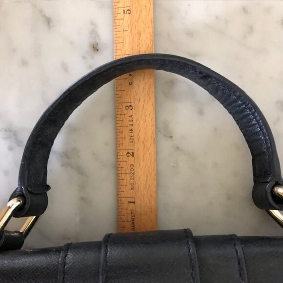 MILLY Black Small Turn Lock Satchel Bag Vintage - Picture 16 of 16